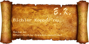 Bichler Koppány névjegykártya